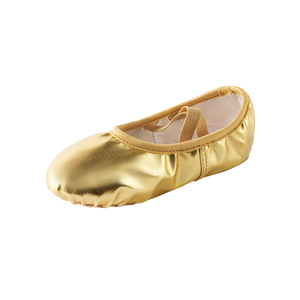 Zapatillas de Ballet de Alta Calidad para Niñas, Suela Suave, Zapatillas de Baile Doradas y Plateadas, Zapatos de Práctica de Ballet con Suela Dividida - Product Image 4