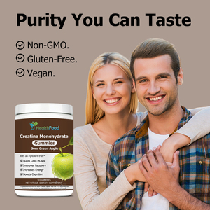 Top Quality Creatine Monohydrate Gummies Pure Creatine Gummies for Adults Muscle Building <b>Supplements</b> Sour Green Apple Taste - Product Image 5