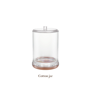 Ensemble d'accessoires de salle de bain en plastique or rose transparent toscan porte-savon porte-brosse à dents gobelet distributeur de savon distributeur de lotion de toilette - Product Image 5