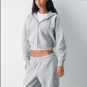 Conjunto de Sudadera con Capucha y Pantalones Deportivos de Felpa Francesa con Logotipo Bordado para Mujer, Ropa Deportiva Informal para Entrenamiento - Product Image 2