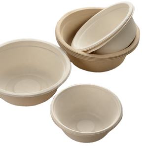 Bol à salade rond en paille de blé à usage unique écologique compostable - Product Image 6