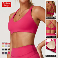 Ensemble de 2 pièces pour femme, vêtements de sport actifs, logo personnalisé, 78% nylon, 22% élasthanne, soutien-gorge de sport à dos croisé et short de yoga, course à pied, entraînement