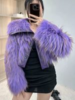 Veste en fourrure de raton laveur véritable de haute qualité, veste courte en fourrure véritable pour femmes, style patchwork, vêtements d'hiver de luxe, veste de style moto noire