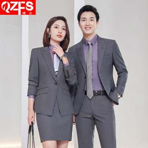 OEM <span class=keywords><strong>Terno</strong></span> Traje gris Hombres y mujeres con el mismo estilo Hotel Recepción Ropa DE TRABAJO Trajes de hombre Traje de negocios de 2 piezas - Product Image 2