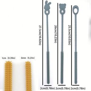 Silicone Rabbit-Shaped <b>Bottle</b> and Straw <b>Brush</b> for Cleaning Hard-to-Reach Areas in Cups and Lids - Product Image 2