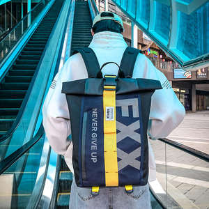 Sac à dos personnalisé de grande capacité, imprimé lettres vintage, blocs de couleur, unisexe, couple, étudiant, sac à bandoulière, sac d'école, sac à main - Product Image 4