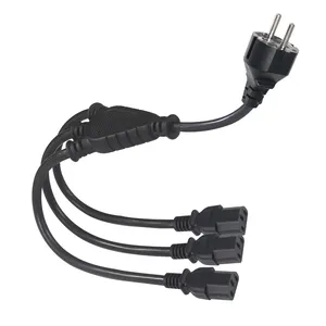 Roh Compliant H05vvf Cable Eu Type Connector Three Ways Cee 7 Schuko 3 Pin Plug To Iec C13 Triple Extension Power Cord