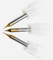 Micro Endmill 2-Flûte Mini Flat End Mill Gold CNC Router Tools avec Altin Coating Support OEM personnalisé