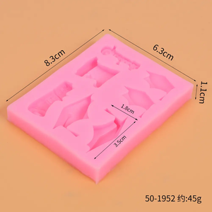 แม่พิมพ์ซิลิโคนสำหรับอบเค้กรูปแพทย์หมวกสำหรับจบการศึกษาอุปกรณ์ทำฟองดองช็อกโกแลตสำหรับงานแต่งงานอาหารวันเกิด - Product Image 6