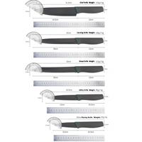 Ensemble de couteaux de cuisine multifonctionnels durables pour la maison, 5 pièces, acier inoxydable 3Cr13, ambidextres, manches en plastique, lame de 6 à 9,9 pouces