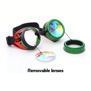 Occhiali Psichedelici <span class=keywords><strong>per</strong></span> Costume di Halloween, Lenti Steam Punk, Occhiali Caleidoscopici <span class=keywords><strong>per</strong></span> Cosplay e Rave - Product Image 3