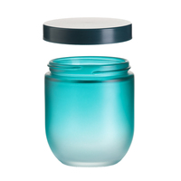 Bouteille en verre personnalisée de 250 ml pour suppléments et vitamines, flacon en verre en forme de bol pour lotion corporelle avec couvercle noir à vis