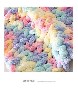 Fil épais tricoté à la main Kit <span class=keywords><strong>de</strong></span> bricolage écharpe chapeau couverture tapis chat lit et fil boule-teinture fil épais pour tricoter à la main - Product Image 4