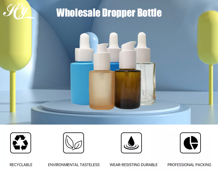 5ml 10ml 15ml Empty Glass Foundation Pump Bottle With Rubber White Head