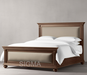 Sigma Moderne Minimalistische Eikenhouten Bedset Met De Hand Gesneden Koningin/Koning Massief Natuurlijke Indoor Massage Opslag Slaapkamer Muur Meubels - Product Image 5
