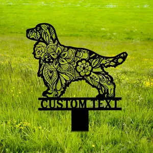 Custom Garden English Cocker Spaniel Patio Art Deco Cemetery Decorations For Grave Dog Memorabilia