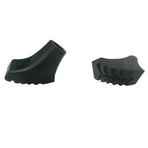 Fundas de Goma Antideslizantes para Bastones de Trekking, Protectores de Punta para Bastones de Senderismo, Forma de Pezuña de Caballo, 5.5cm de Longitud, Color Negro - Product Image 1