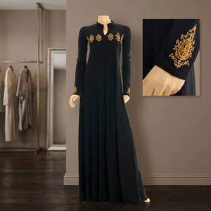 Robe décontractée pour femme, style burqa musulmane, brodée, unie, en soie, respirante, col montant, longueur ras du sol, pour l'Aïd, prix raisonnable - Product Image 3