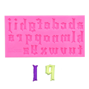 Juego de Moldes de Silicona para Manualidades con Letras del Alfabeto Inglés Mayúsculas y Minúsculas en Fuente Gótica y Números Arábigos - Product Image 3