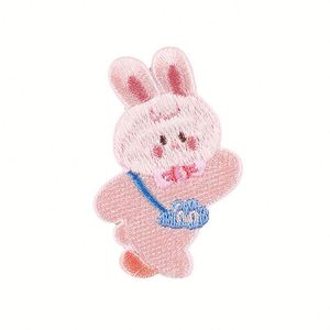 แพทช์ปักลายการ์ตูนกระต่ายสีชมพูสำหรับตกแต่ง DIY ปักบนกางเกง กระโปรง กระเป๋าเป้ หมวก - Product Image 4