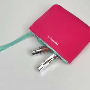 New Designer OEM Factory Custom Logo Neoprene <b>Cosmetic</b> <b>Bag</b> Makeup <b>Bag</b> Preppy Cute Toiletry <b>Bag</b> for Women - Product Image 5