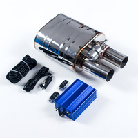 Silencieux universel de pompe à air Valvetronic de type H 1 entrée 2 sorties 2 en 1 gauche droite 4 sorties pour les performances de course automobile
