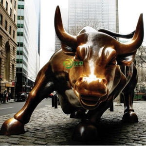 Famoso diseño personalizado grande al aire libre bronce Metal arte decoración Animal latón Wall Street Bull escultura - Product Image 4