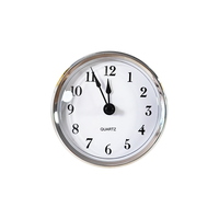 Insert Jam Quartz Modern 80mm, Bezel Perak, Dial Putih, Angka Arab, Jarum Detik Hitam, Plastik, DIY, Dekorasi Rumah, OEM