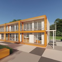 Structure en acier durable, maison préfabriquée modulaire mobile entièrement meublée, conteneur détachable, salle de classe moderne