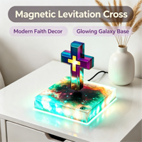 Lámpara Decorativa de Levitación Magnética con Base de Cielo Estrellado Brillante, Rotación Estable, Luz Flotante para Dormitorio u Oficina