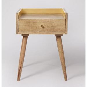 Table d'appoint en bois de style mid-century modern avec tiroir et pieds coniques pour salon ou chambre à coucher - Product Image 5