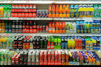 Supermarkt Getränke kühler Display Box Kunststoff Rolling Rack Drücker mit Flasche Organizer Regal