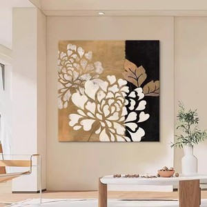 Abstract Peony Hand Painted Oil Painting 3D Textured Modern Minimalist Floral Artwork For Living Room And Dining Room Entryway - Product Image 1