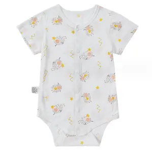 Pijama de bebê para recém-nascidos, macacão personalizável com zíper, roupa de dormir para bebês