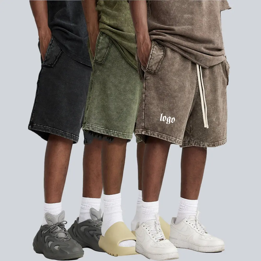 Benutzer definierte Herren Street Wear Cut und Sew Vintage Short Washed Custom Herren Casual Shorts Denim/Cargo Acid Wash Shorts