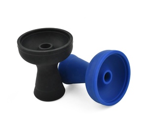 Cazoleta de shisha de vidrio duradero de un solo orificio con gancho de silicona clásico, accesorios para hookah, superventas - Product Image 2