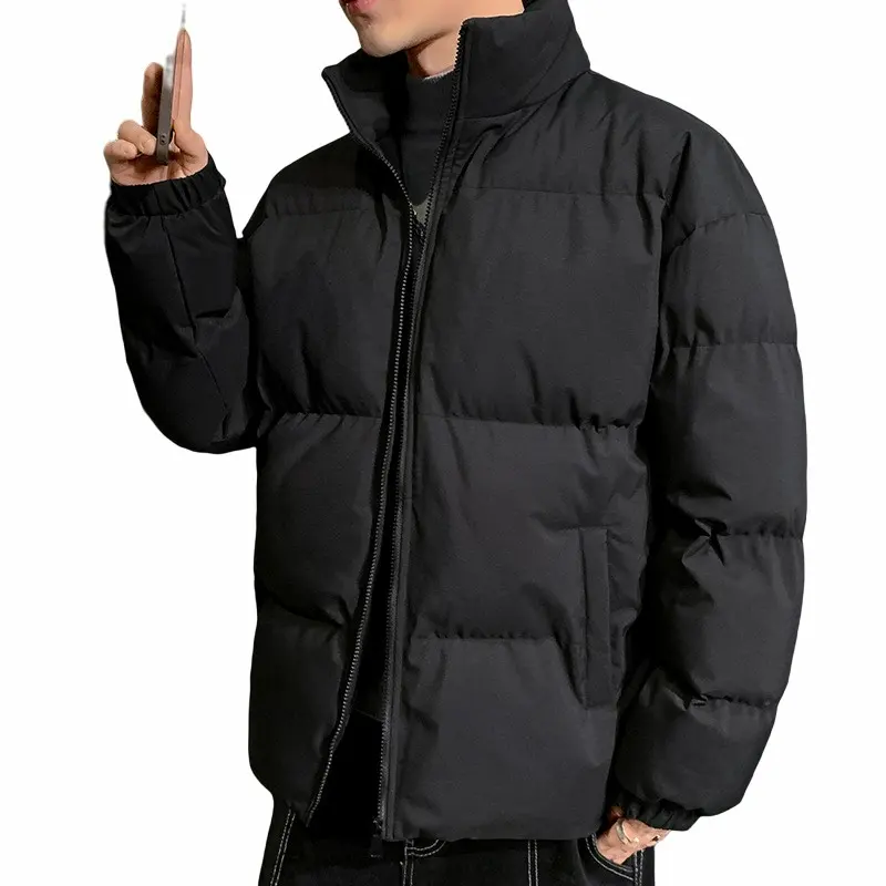 Wholesale Fashion Winter Cotton Custom Designer Man Warm Coats Zipper Down Bubble Coat Plus Size Men's Puffy Puffer Jacket