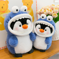 Peluche Requin Pingouin Mignonne et Transformable, Coussin Réconfortant Créatif pour Enfants, en Coton PP Brodé, Cadeau d'Anniversaire