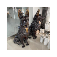 Sculpture de main en Bronze, en forme de grand chien danois, décoration de jardin, cour, Restaurant, taille de vie