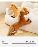 Peluche Cheval Dragon Blanc Cheval Noir, Poupée en Tissu, Taille 11cm-30cm, Modèle Réaliste Akhal-Teke, pour les 14 ans et plus