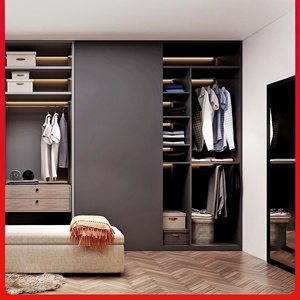 Armoire personnalisable sans poignées avec porte-pantalons, devis de conception 3D gratuit, résistante à l'humidité et aux termites <span class=keywords><strong>pour</strong></span> les résidences de taille moyenne - Product Image 5