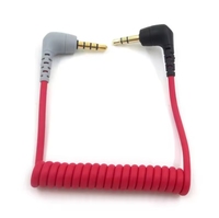 Cordon de micro Lavalier sans fil 3.5mm mâle à mâle à angle droit TRS à TRRS Câble adaptateur audio pour microphone