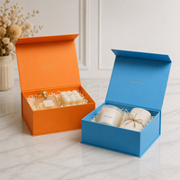 Coffret Cadeau de Luxe pour Bijoux : Collier, Bracelet, Montre – Boîte Rigide Faite Main en Carton, Forme Livre, Bleue, avec Couvercle Rabattable