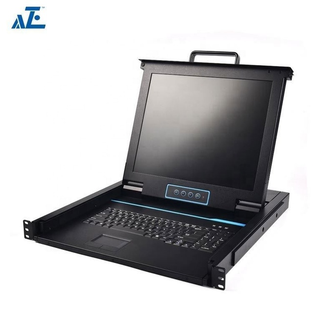 17-Inch Keyboard Video Mouse Switch Rackmount LCD Console with 1 Port KVM Features Video Keyboard Mouse Switch In-Stock