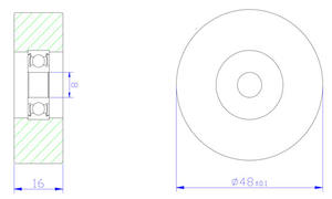 Roda PU vs Roda PVC, Apakah Sol Karet atau PU yang Lebih Baik? PU60848-16 608RS 8x48x16mm Rolos De Poliuretano Pu Guide Roller Pulley - Product Image 3