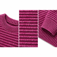 Ensemble de pulls assortis pour propriétaire et animal de compagnie en tricot texturé à anneaux horizontaux teint en masse, personnalisé ODM OEM, vente en gros