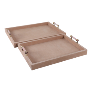 Vassoi Decorativi Moderni in Legno con Manici a Barra per Gioielli e Oggetti Preziosi, Ideali per Comodino o Tavolino da Caffè - Product Image 1