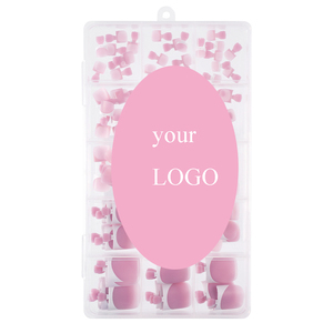 LOGO OEM 150 pièces Faux ongles d'orteil à presser, faits main, rose naturel, marron, formes larges, avec guide - Product Image 3