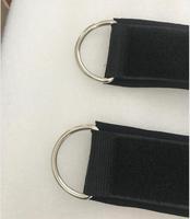Sangle de cheville pour accessoires de machine à câble-Anneaux en D noirs enduits résistants à la rouille