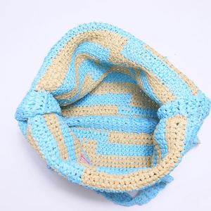 Sac fourre-tout de plage en paille de raphia personnalisé avec broderie DIY, poignées tressées, sac à bandoulière portable pour femme, idéal automne, printemps, été - Product Image 5